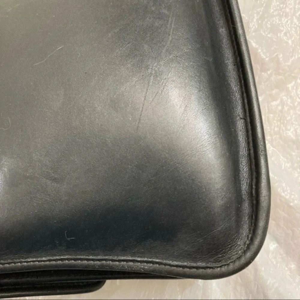 Coach black leather legacy zip bag 9966